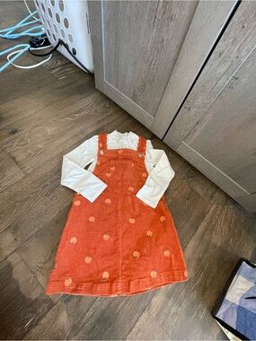 Max Studio Kids Orange Corduroy Pinafore
